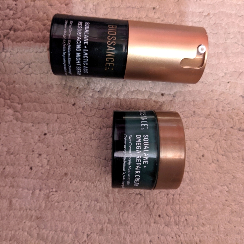 Biossance squalane night serum& repair cream